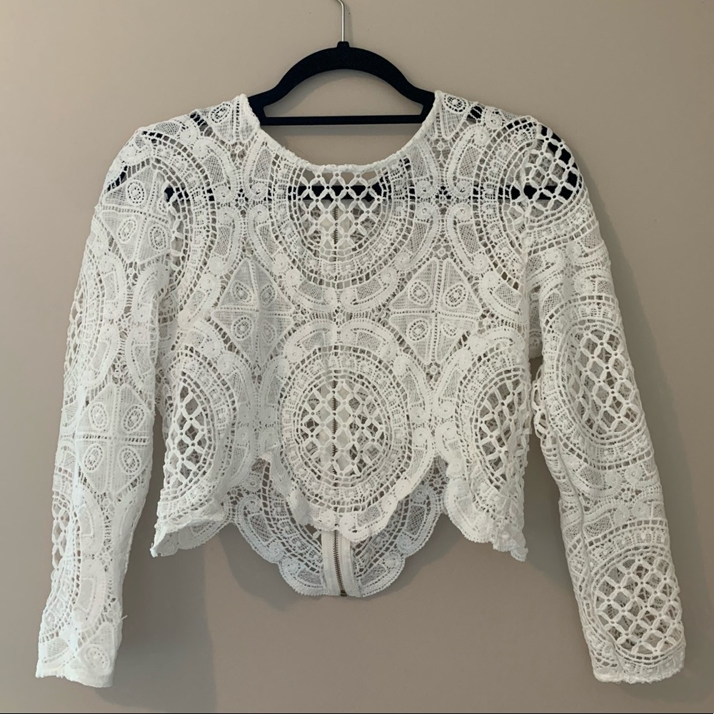 Lace Crochet Festival/Coverup Crop Top 🤍